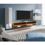 P & B Dnevni Regal Amadeo, Bela, Barva Hrasta, Led, 4-Delno | Shoptok.si