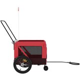 vidaXL prikolica za bicikl za ljubimce crveno-crna tkanina i željezo | shoptok.hr