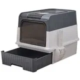  toalet za mačke Fully Enclosed Sivi 48x35x36 cm