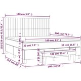 vidaXL Box spring postelja z vzmetnico krem 160x200 cm blago, (20896195) | Shoptok.si