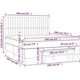 vidaXL Krevet s oprugama i madracem krem 160x200 cm od tkanine | shoptok.hr