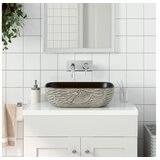 vidaXL Umivalnik siv in črn pravokoten 48x37,5x13,5 cm keramika Cene