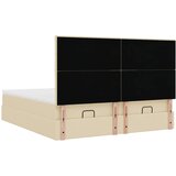  Otomanski okvir kreveta s madracima krem 200x200cm od tkanine | shoptok.hr