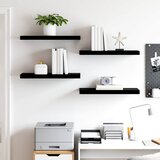  Plutajuće zidne police 4 kom sjajne crne 60 x 23,5 x 3,8 cm MDF | shoptok.hr