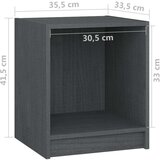 vidaXL Nočna omarica 2 kosa siva 35,5x33,5x41,5 cm trdna borovina | Shoptok.si