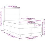 Box Spring Krevet s Madracem &amp LED Svjetlom Bež 120x200 cm Pamučna Tkanina | shoptok.hr