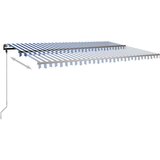  Ročna zložljiva tenda z LED lučkami 500x350 cm modra in bela, (21089210) | Shoptok.si