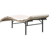 vidaXL Ležaljka za sunčanje s jastukom bež 55 x 199 x 50 cm poliratan | shoptok.hr