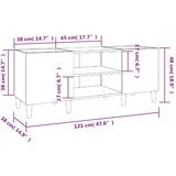 vidaXL Omarica za gramofonske plošče sijaj bela 121x38x48 cm inž. les | Shoptok.si