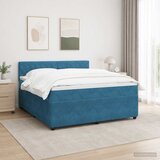  Boxspring krevet s madracem Plava 140 x 190 cm Baršun | shoptok.hr