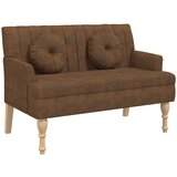 vidaXL Klop z naslonom rjava 113x64,5x75,5 cm umetno semiš usnje | Shoptok.si
