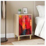 vidaXL Noćni ormar HEESCH Hrast sonoma 36 x 33 x 60 cm - Tiskanje boja 1 Cijene