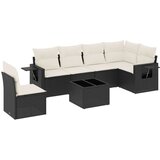  7-dijelni set vrtnih sofa od poliratana s jastucima crni | shoptok.hr