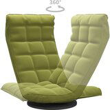 vidaXL Vrtljiv talni stol svetlo zelen žamet | Shoptok.si