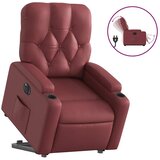  Električni naslonjač na podizanje umjetna koža crvena boja vina | shoptok.hr