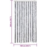  Zastor protiv muha sivo-bijeli 100 x 200 cm od šenila | Eponuda.com