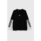 Adidas Otroška dolga majica JAM 2IN1 LS črna barva, IV7049
