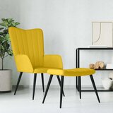  Stolica za opuštanje s osloncem za noge boja senfa baršunasta | shoptok.hr