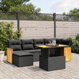 vidaXL 7-dijelni set vrtnih sofa od poliratana s jastucima crni | shoptok.hr