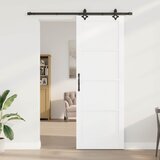  Klizna vrata Bijela i crna 83 x 232 cm Masivna borovina | shoptok.hr