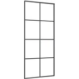 Furnova Drsna vrata iz aluminija in ESG stekla 90x205 cm črna, (21945110) | Shoptok.si