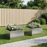  Vrtna saksija 2 kom. Srebrna 100 x 100 x 40 cm Pocinčani čelik | shoptok.hr