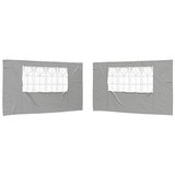  Zid šatora za zabavu 2 pcs 400 x 195 cm Svjetlosiva PE i čelik | shoptok.hr