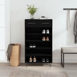 The Living Store Omarica za čevlje črna 60x35x105 cm inženirski les - Omarica Za Čevlje, (21428900) Cene