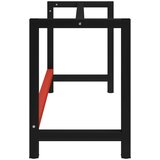  Za radni stol metalni 150 x 57 x 79 cm crno-crveni | shoptok.hr