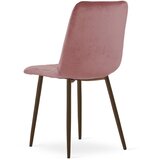 Lava stolica - tamnoružičasti baršun / noge od oraha x 4 | shoptok.hr