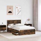  Okvir za krevet s ladicama Dimljeni hrast 120 x 190 cm - Dimljeni hrast 120 x 190 cm | shoptok.hr