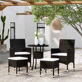 Maison Chic Seti vrtnega pohištva - Vrtna garnitura - Vrtni pohištvo set 5-delna poli ratan črna, (21816570) | Shoptok.si