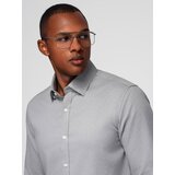 Ombre Men's SLIM FIT shirt in decorative fabric - gray | shoptok.hr