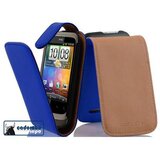 Cadorabo Ohišje, združljivo z HTC WILDFIRE v briljantna modra - Zaščitni ovitek v obliki flipa iz gladkega umetnega usnja, (20562563) | Shoptok.si