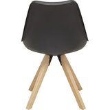 CARRYHOME stol, les, kovina, umetna masa, tekstil črna, barve hrasta | Shoptok.si
