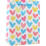 GIFT Bag Hearts Stars Dots Stripes Colored 23 x 18 x 10.5 cm | Shoptok.si
