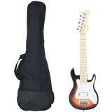 vidaXL Električna gitara za djecu s torbom smeđe-bijele 3/4 30 | shoptok.hr