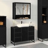  Kopalniška omara za umivalnik Črni hrast 80 x 33 x 60 cm | Shoptok.si