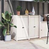 vidaXL Vanjska kuhinjska vrata 2 kom Bijela 50x9x82cm masivna borovina | shoptok.hr