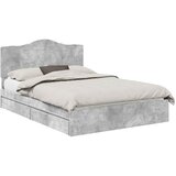 vidaXL Postelja s shranjevanjem z vzglavjem Betonsko siva 150 x 200 cm, (5000106105) | Shoptok.si