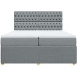 vidaXL Krevet s oprugama i madracem svjetlosivi 200 x 200cm od tkanine | shoptok.hr