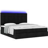 vidaXL Otomanski posteljni okvir z vzmetnicami črn 180x200 cm blago | Shoptok.si