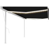 vidaXL Avtomatska tenda LED + senzor 5x3 m antracitna | Shoptok.si