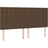  Box spring postelja z vzmetnico LED temno rjava 180x200cm blago, (20900831) | Shoptok.si