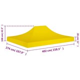 vidaXL Krov za šator za zabave 4 x 3 m žuti 270 g/m² | shoptok.hr
