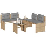 Maison Chic Seti vrtnega pohištva - Vrtna garnitura - Vrtni pohištvo set 4-delna z blazinami bež poli ratan, (21817282) | Shoptok.si