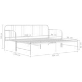 vidaXL Izvlečni posteljni okvir bel iz kovine 90x200 cm | Shoptok.si