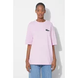 Lacoste Pamučna majica boja: ružičasta, s aplikacijom