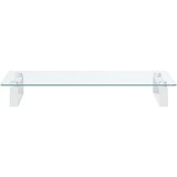  Stalak za monitor bijeli 60 x 35 x 8 cm kaljeno staklo i metal | shoptok.hr