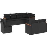  The Living Store Vrtna sedežna garnitura 8-delna z blazinami črn poli ratan - Vrtna Sedežna Garniture, (21460157) | Shoptok.si